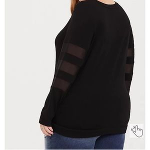 Like New Black Torrid Sweatshirt W/ Mesh Sleeve Detail